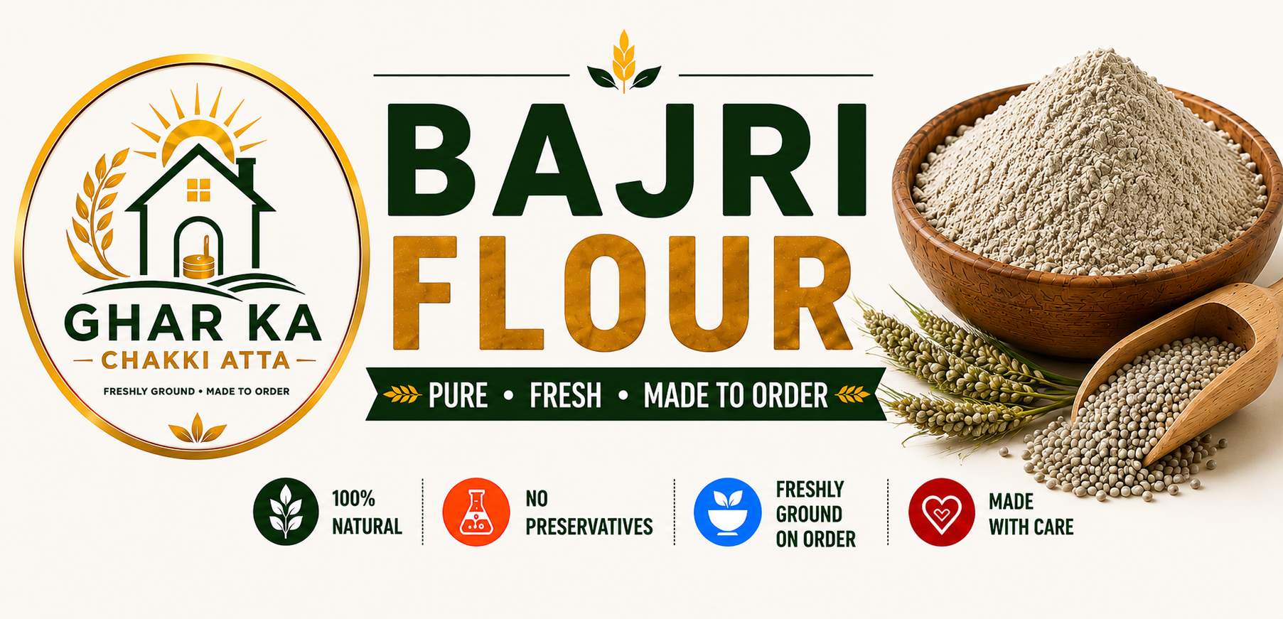 Freshly ground bajri flour
