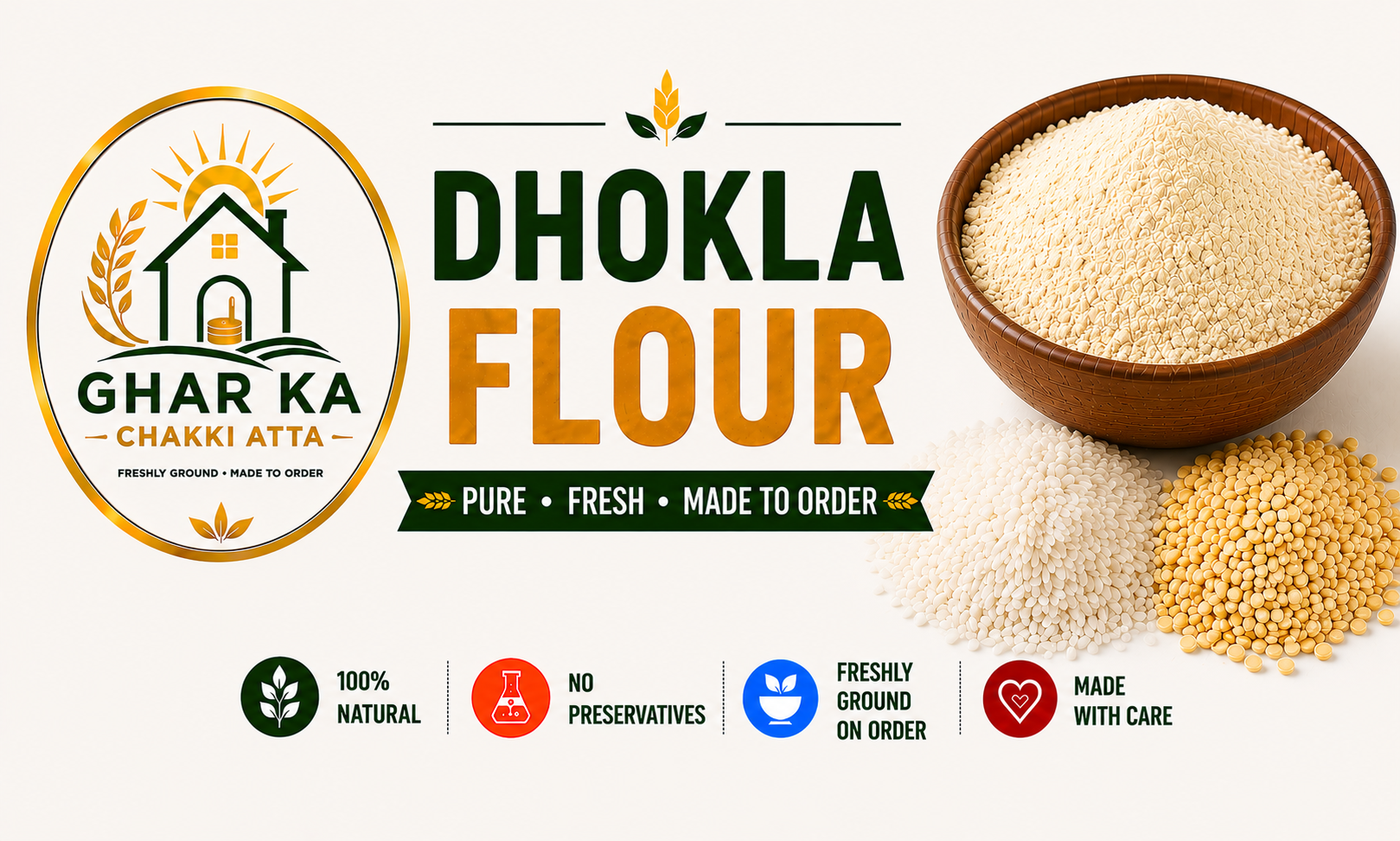 Freshly ground dhokla rice and chana dal flour mix
